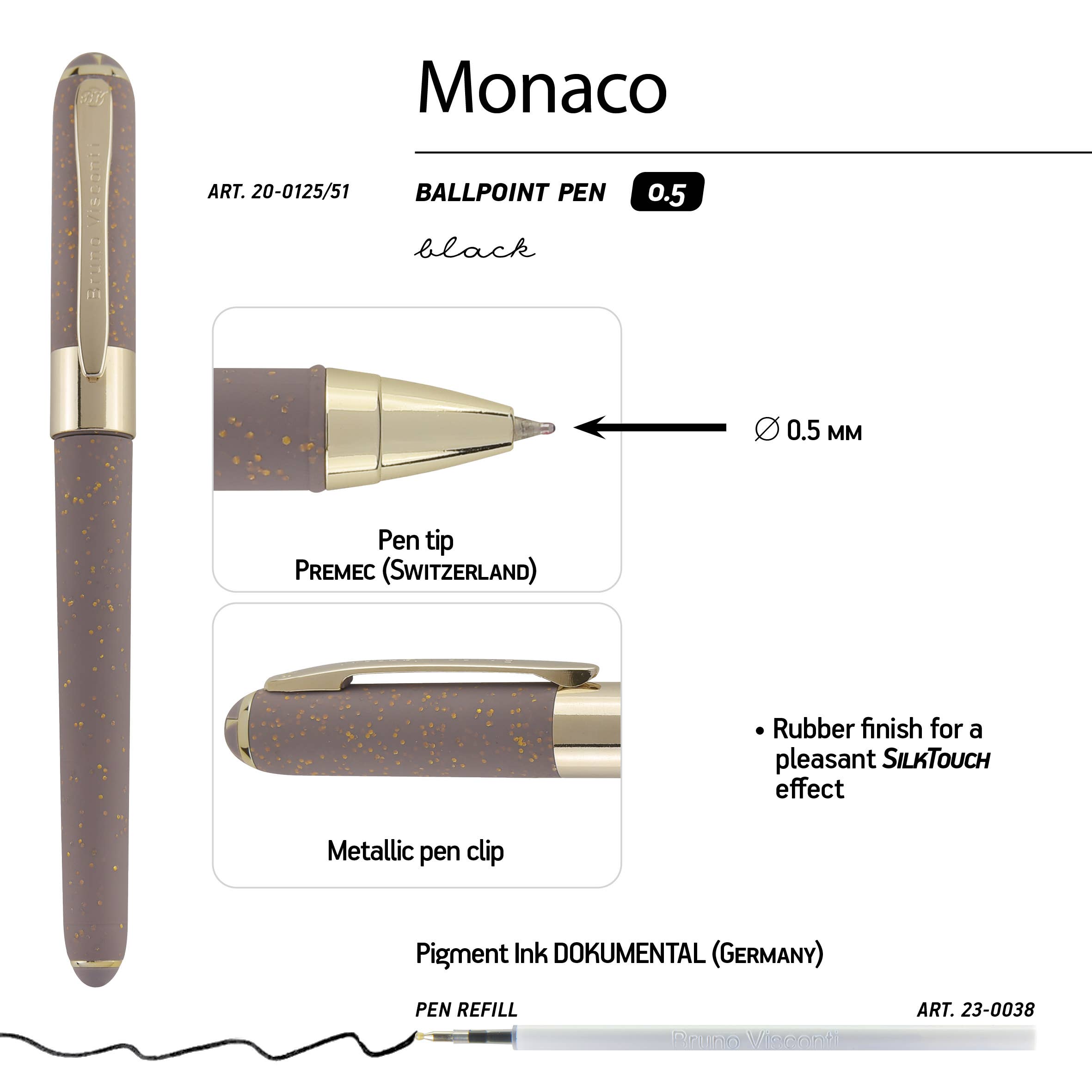 BV by Bruno Visconti - Vente Stylos - Monaco - Gris Pailleté3