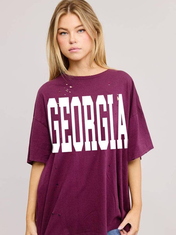 Georgia Graphic S/S Oversized Seamless Tee for wholesale by Foryeri