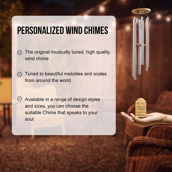 Personalized By Kate - Wholesale Wind chime - Personalized Wind Chimes - Custom Logo or Text2