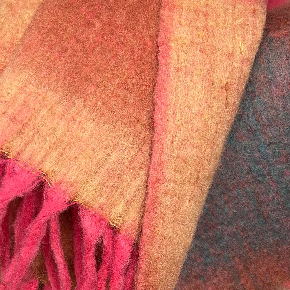 Malagoon - Wholesale Throw Blanket - Zapotec soft pink recycled throw3