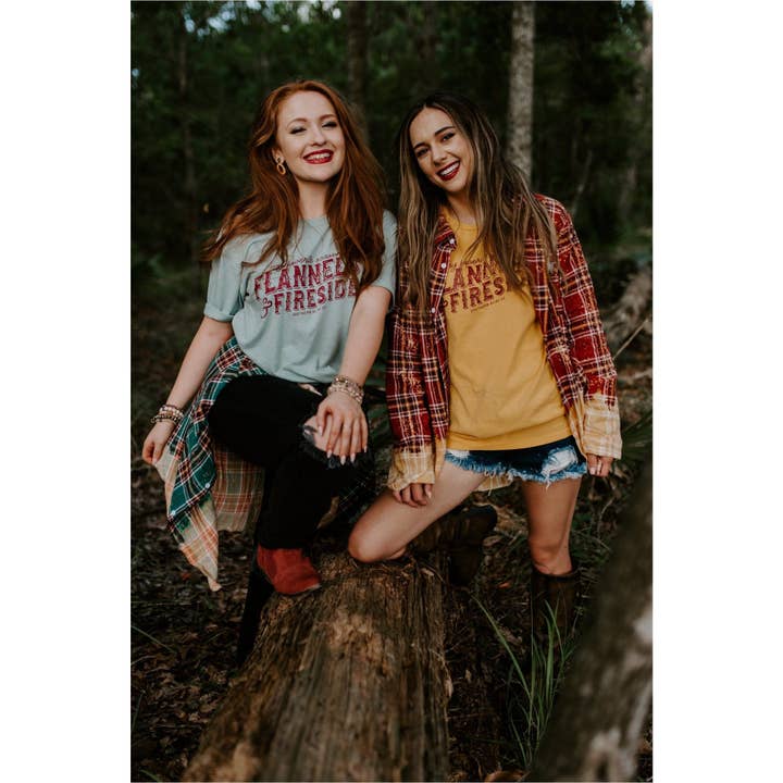 Southern Bliss Co. - Wholesale Screen Printed T-Shirt - Women's - Flannels and Fireside Teal Tee3