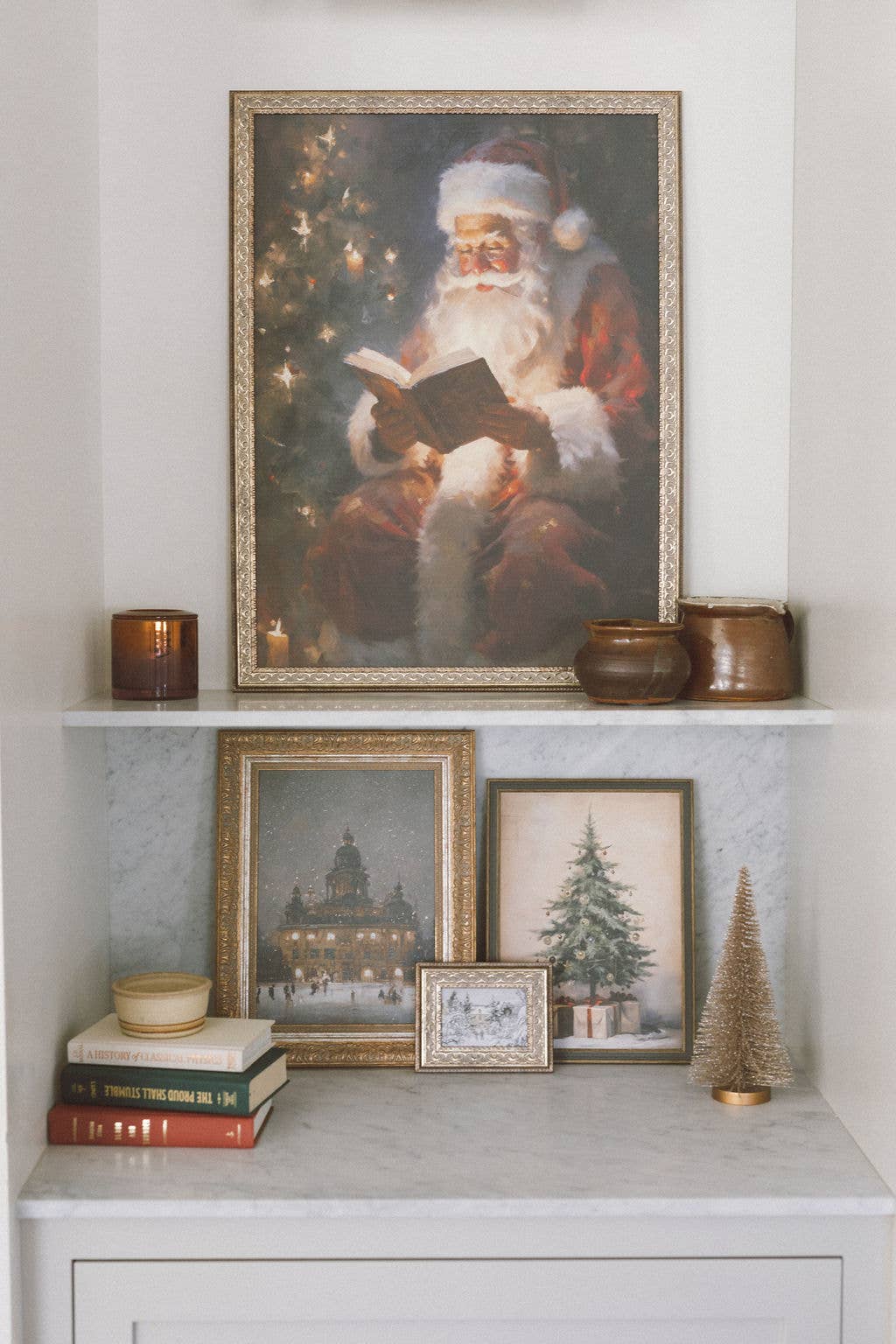 Petal Lane Home - Wholesale Christmas Wall Art - Christmas Tree with Presents Framed Antique Art2