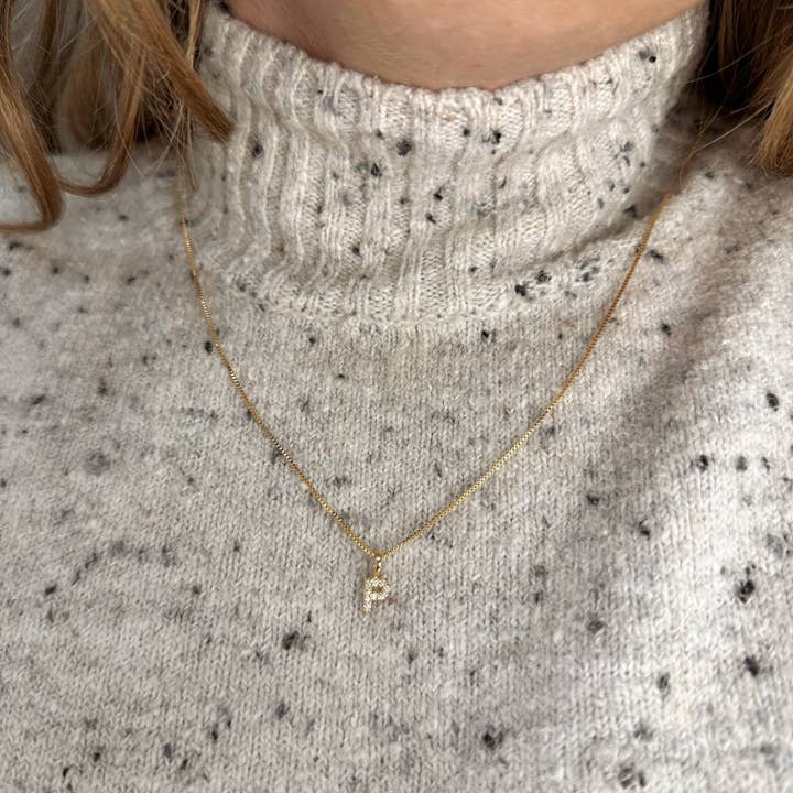 GoldFi - Wholesale Individual charm/pendant - 18k Gold filled Micro CZ Initial Letter Charm19