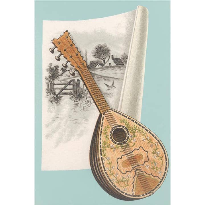 Found Image Press - Wholesale Stationery/Notecard Set - Greeting Card MS-390 Mandolin with Drawing