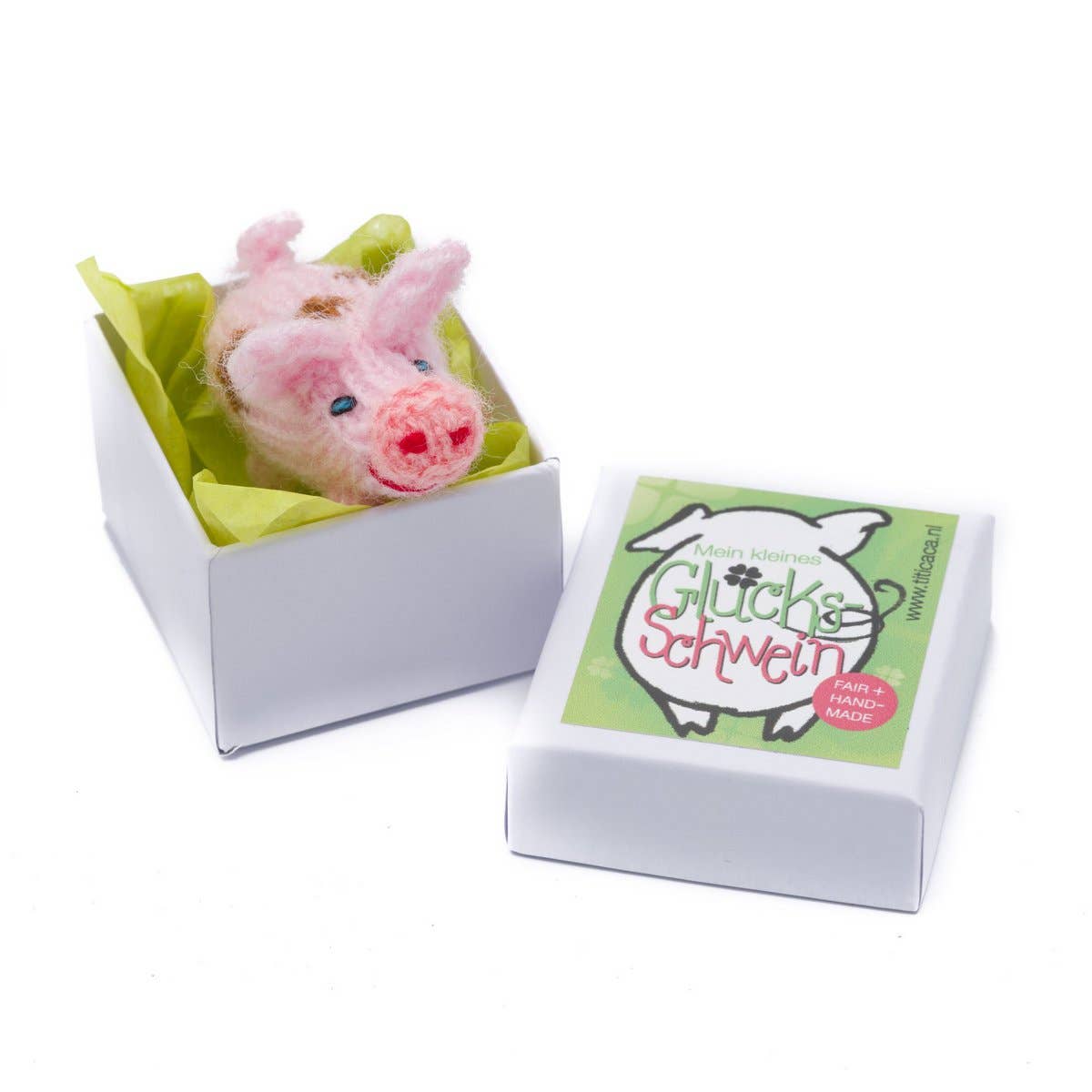 Titicaca - Wholesale Decorative Figurine - Knitted piglet, in a box1