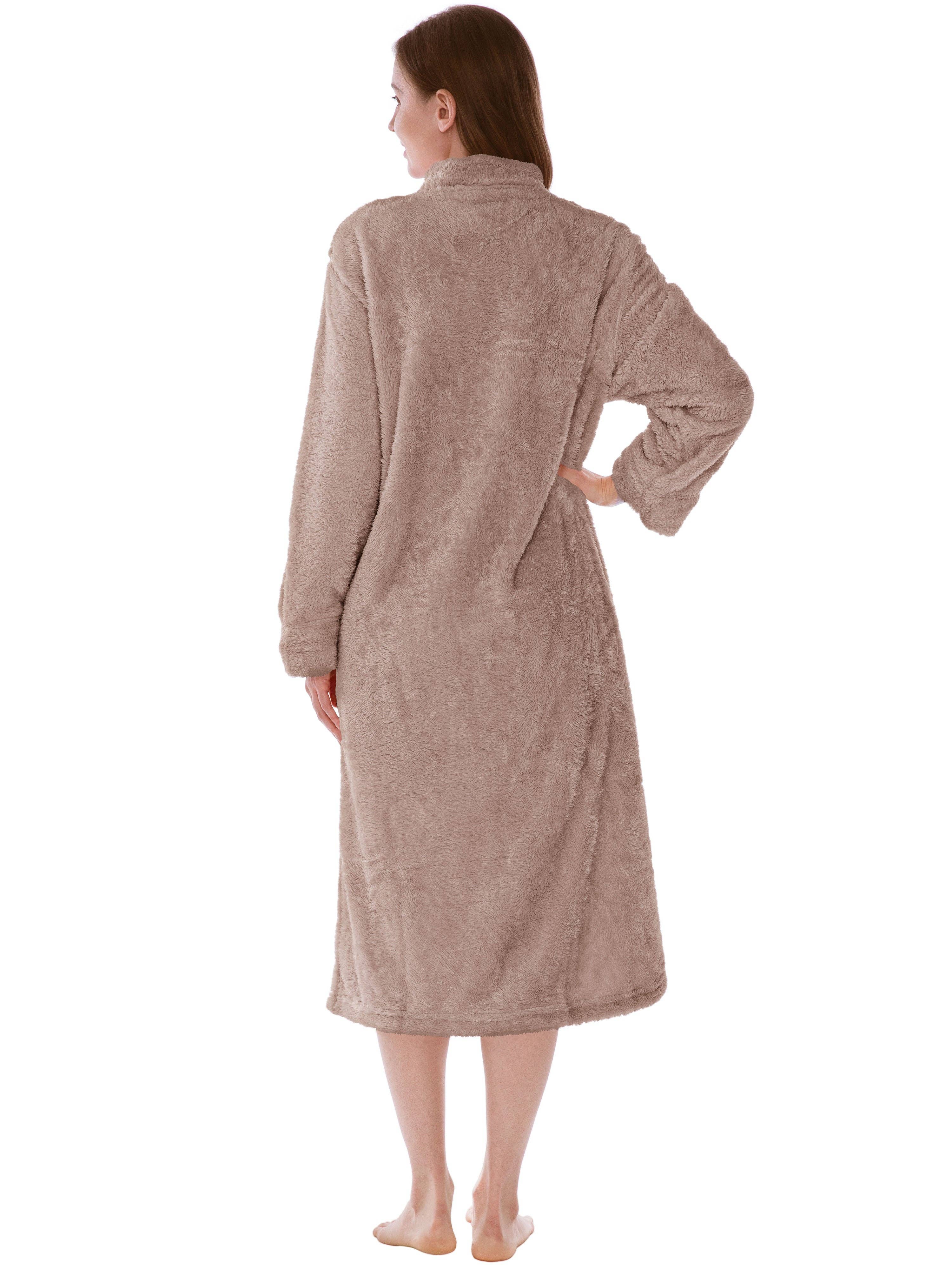 Pavilia - Wholesale Robe - Women's - Women's Sherpa Housecoat Zipper Robe14