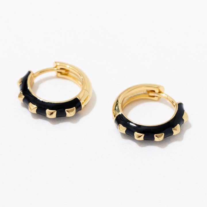 Stud Enamel Huggie Hoop Earrings- On Sale 🤑 for wholesale by Larissa Loden