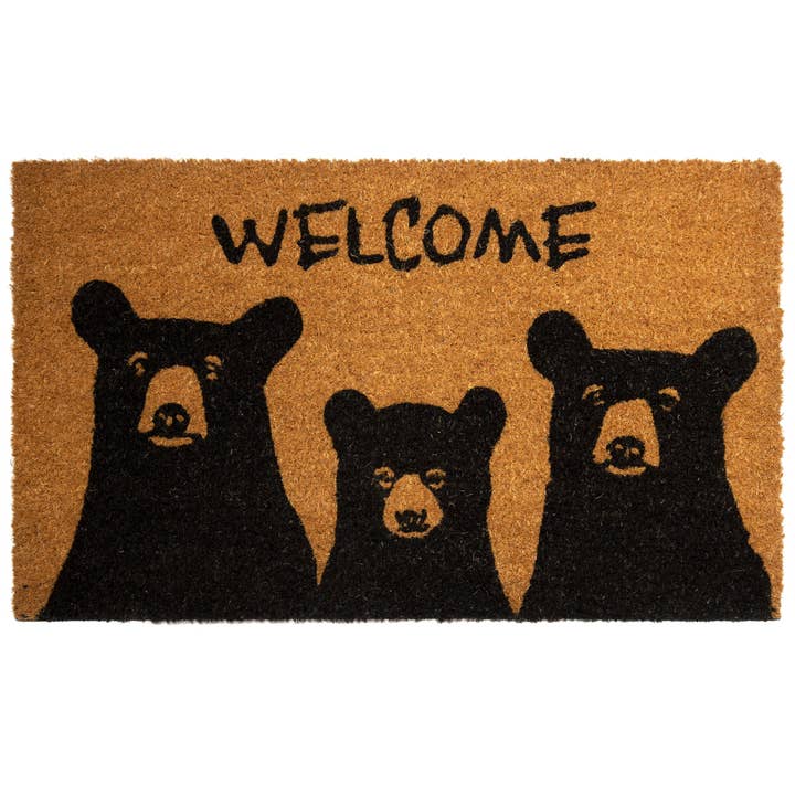 Tapis de porte Welcome Bear en fibre de coco pour la vente par Carstens, Inc.