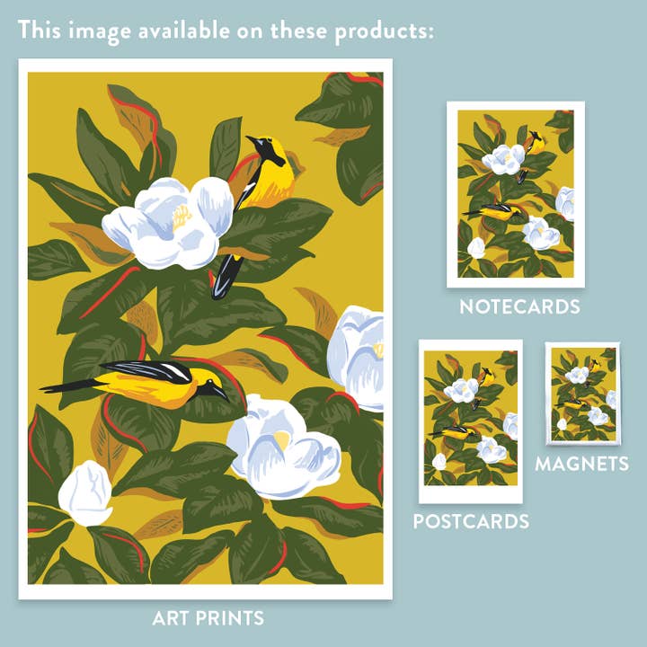Rigel Paper – Impressão artística por atacado – Impressão Artística de Pássaros Oriole e Flores de Magnólia