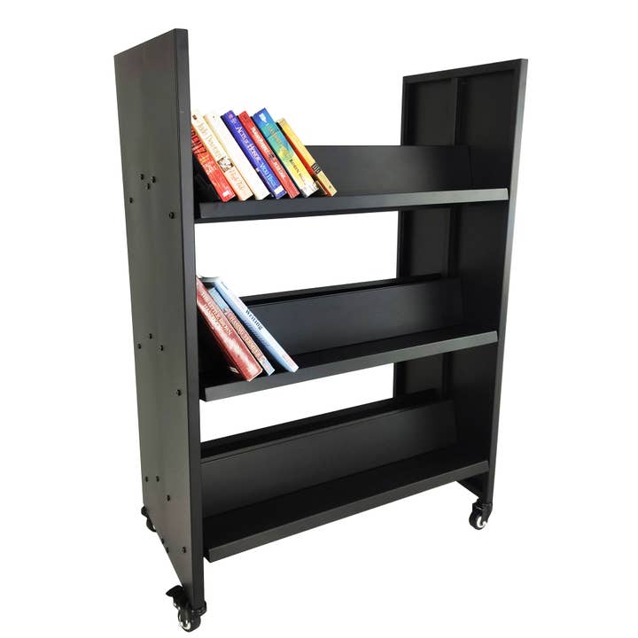Doublesided Metal Book Cart Library Cart 200 lbs Capacity 30" W X 15.4 D X 44" H 12079 for wholesale by FIXTUREDISPLAYS