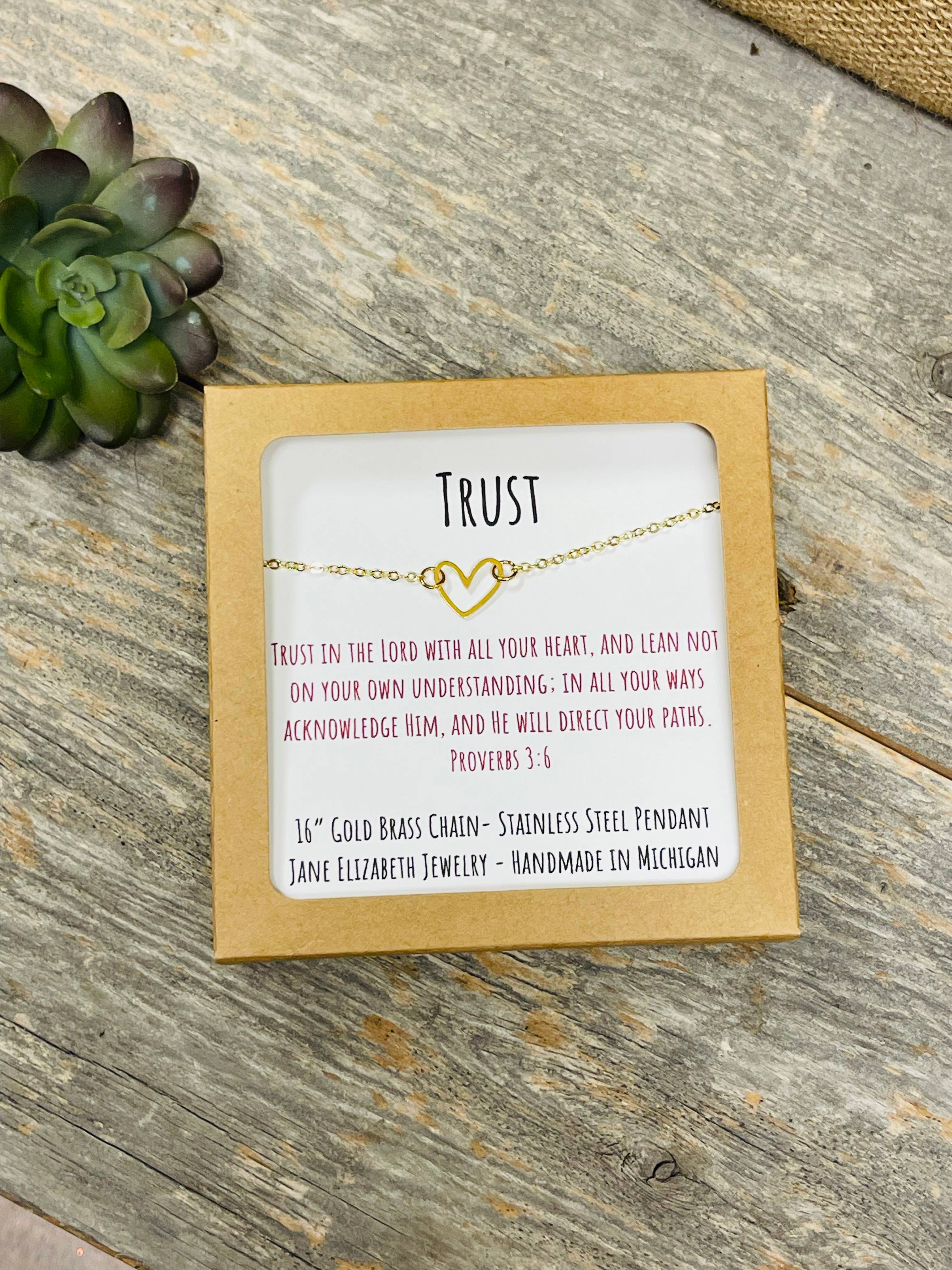 Jane Elizabeth Jewelry - Wholesale Pendant/Charm Necklace - Gold Heart Necklace, Christain Bible Verse Jewelry Gift9