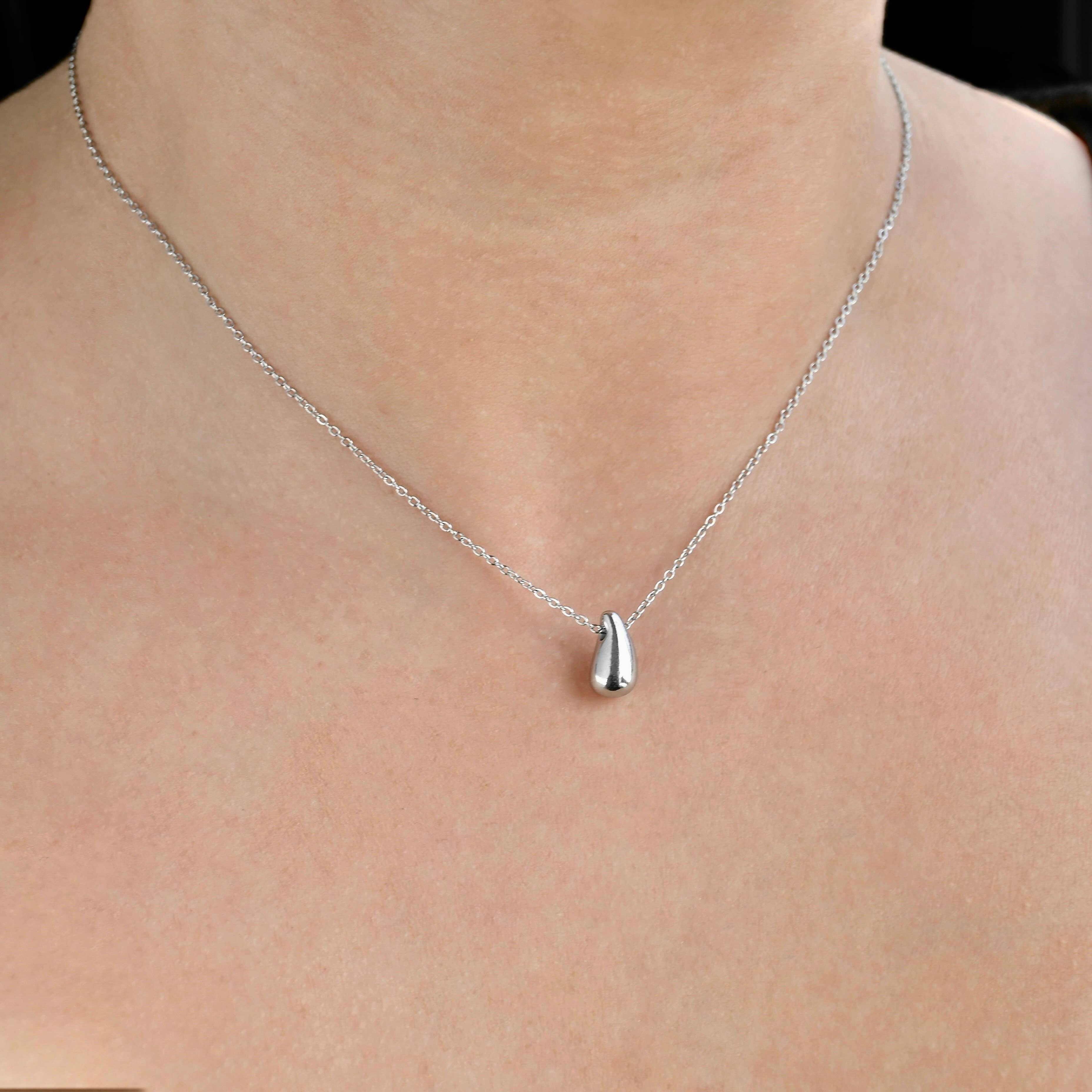 Blueyejewelry – wholesale Pendant/charm necklace – Tear Drop Pendant Necklace - Dainty Droplet Necklace1