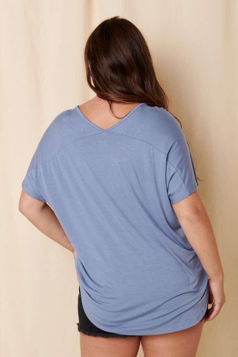 mittoshop - Wholesale T-Shirt - Women's - BT5074PL-PLUS BAMBOO FABRIC POCKET V-NECK TEE7