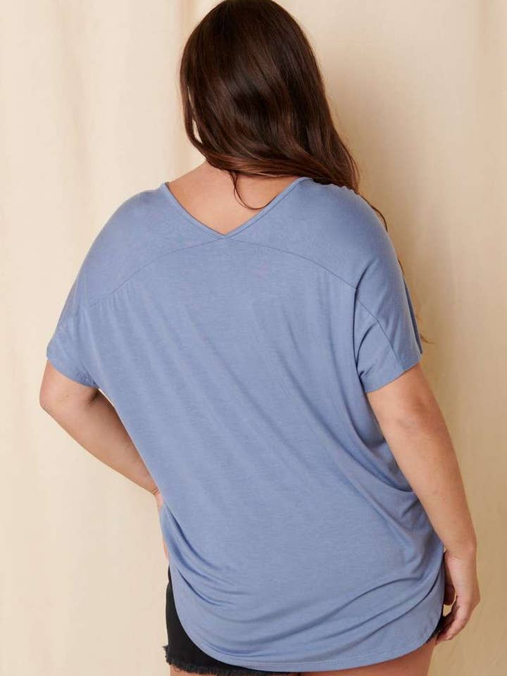 mittoshop - Wholesale T-Shirt - Women's - BT5074PL-PLUS BAMBOO FABRIC POCKET V-NECK TEE7