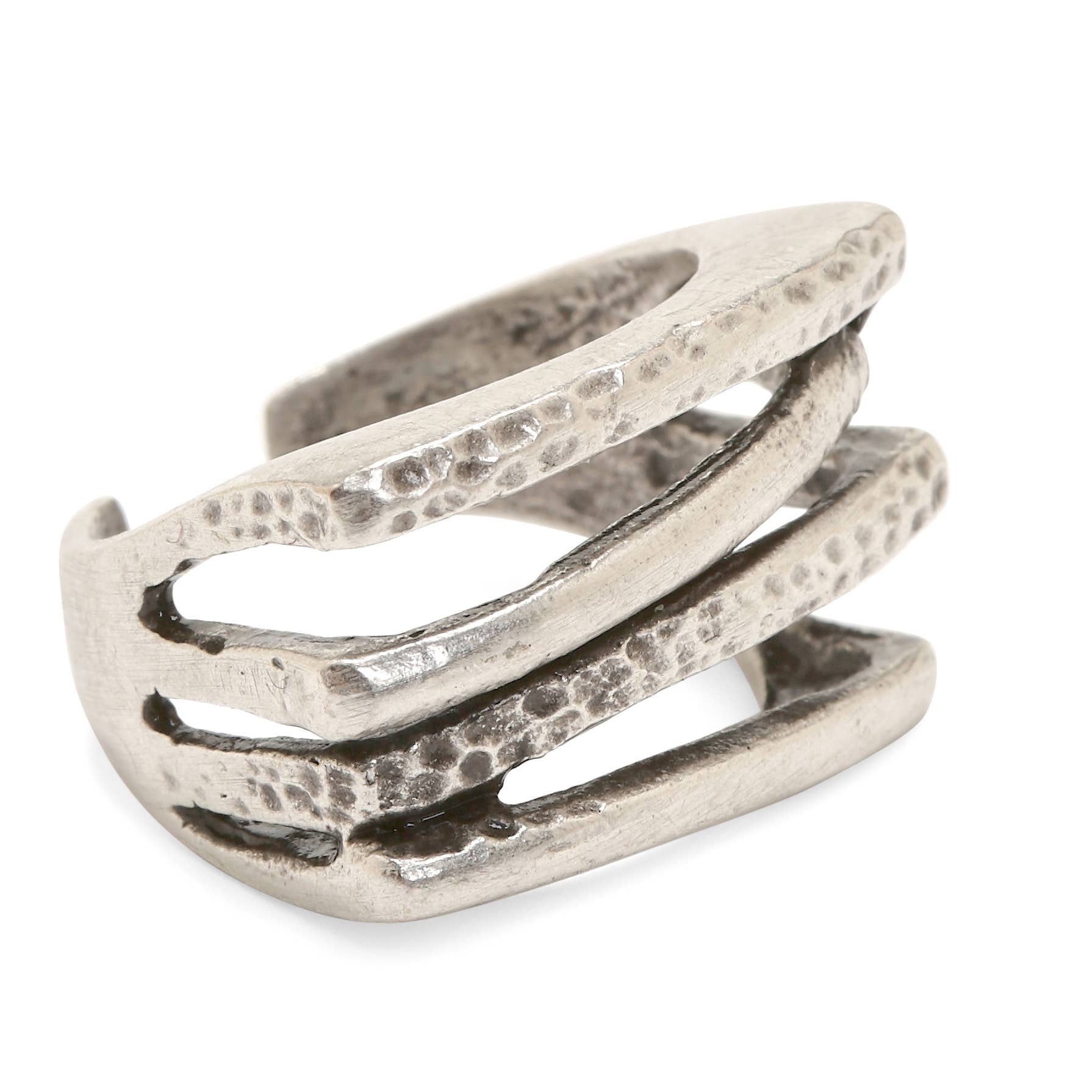 Chanour – wholesale Band/stacked ring – Handmade Brass Ring In Silver Plated - ZRC-0292
