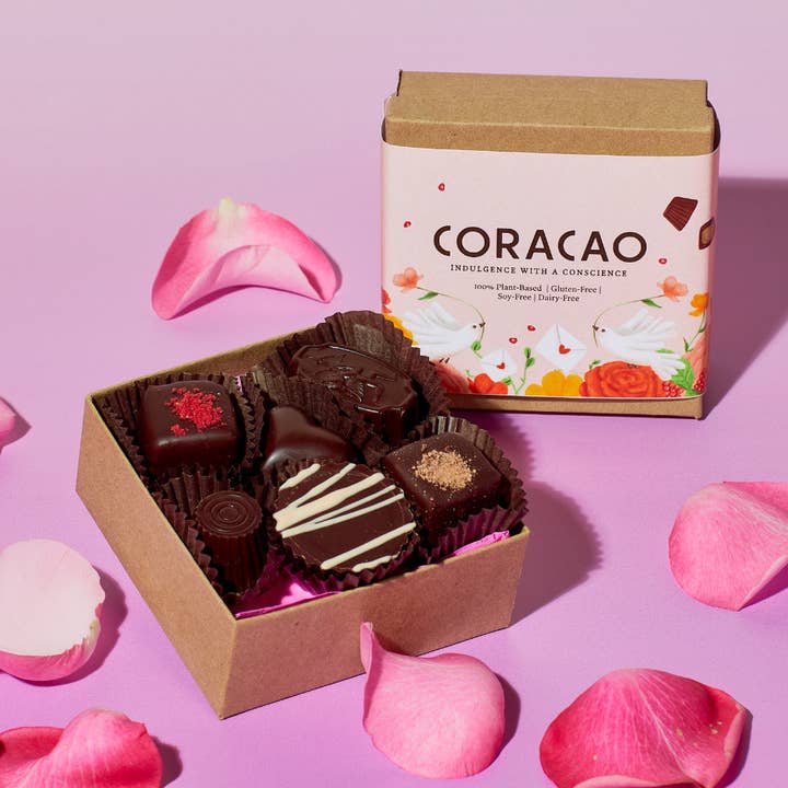 6 Piece Valentine's Day Truffle Collection for wholesale by Coracao Chocolate & CACOCO
