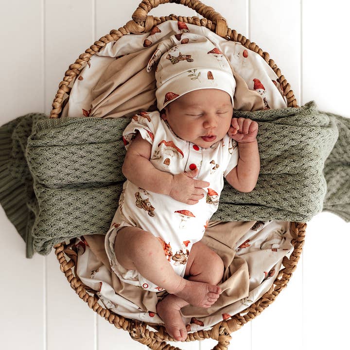 Gnomes Short Sleeve Organic Bodysuit for wholesale by Snuggle Hunny