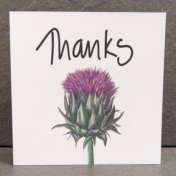 Thank you card - Scottish Thistle for wholesale by F and B Cards