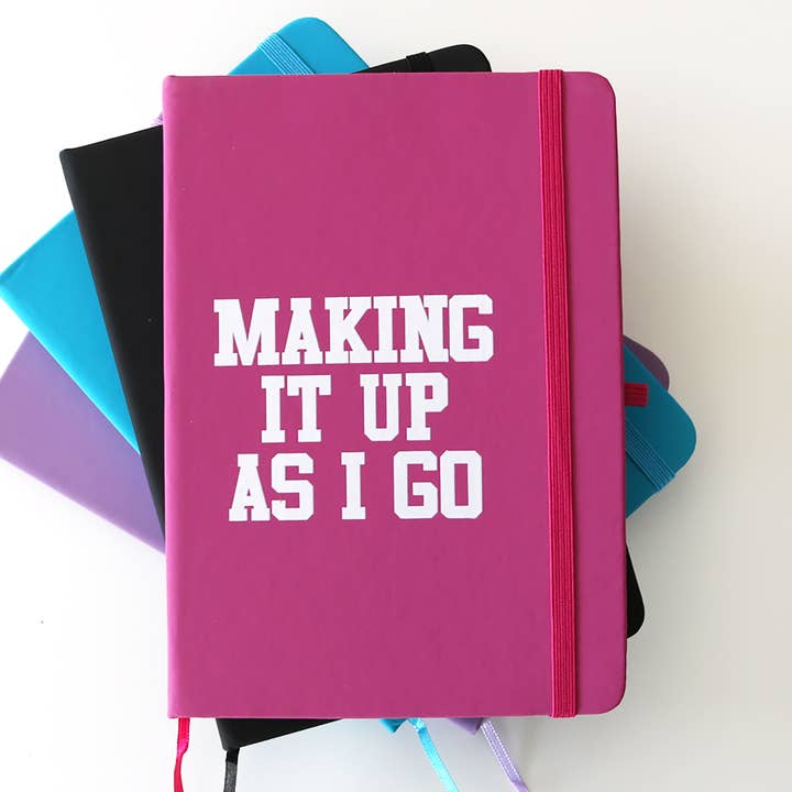 Making It Up As I Go - Pink Travel Journal, Lined, 5x7 for wholesale by Public School Paper Co.
