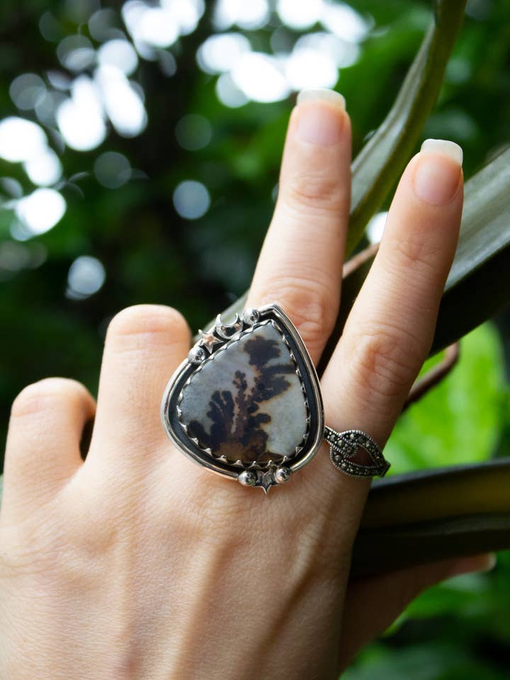Scenic Whispers Dendritische Agaat Ring, AR-7604 voor wholesale door Ambra Jewels