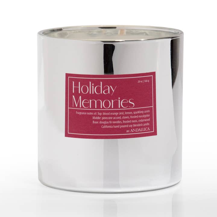 Andaluca - Wholesale Jar/Filled Candle - Holiday Memories 2 Wick 20 oz Mercury Candle