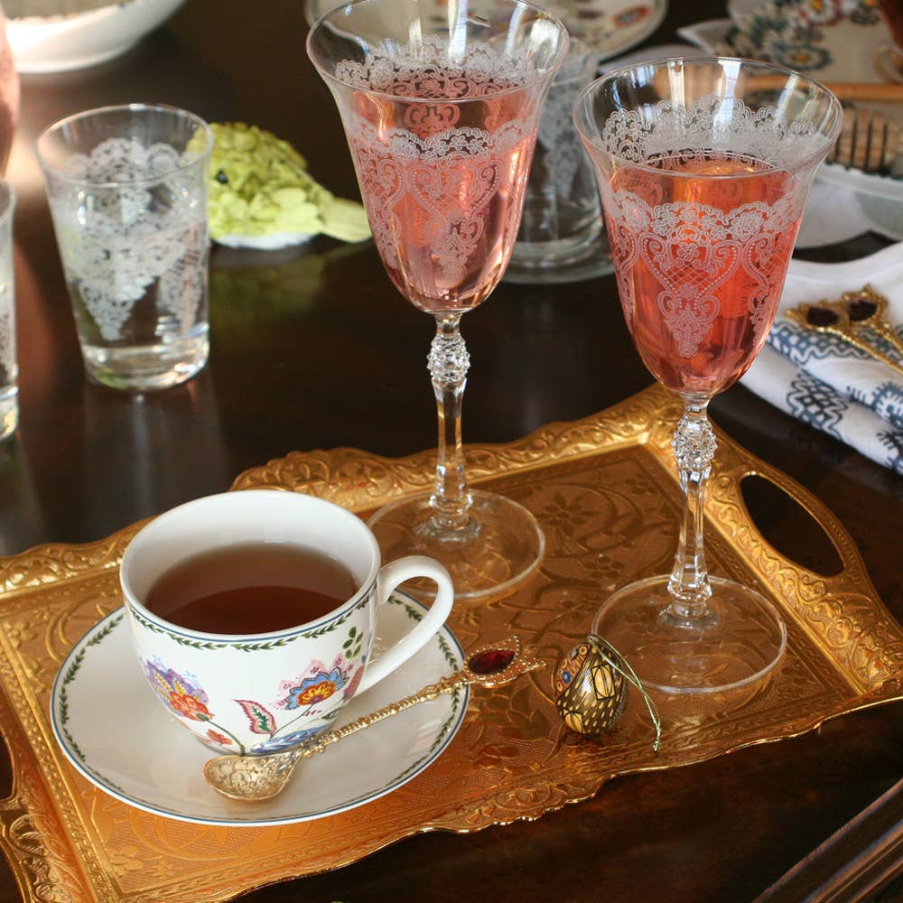 STP - Wholesale Coffee/Tea Cup - Byzantium Flowers Porcelain Cup w/ Saucer 8.8 fl oz Set of 26