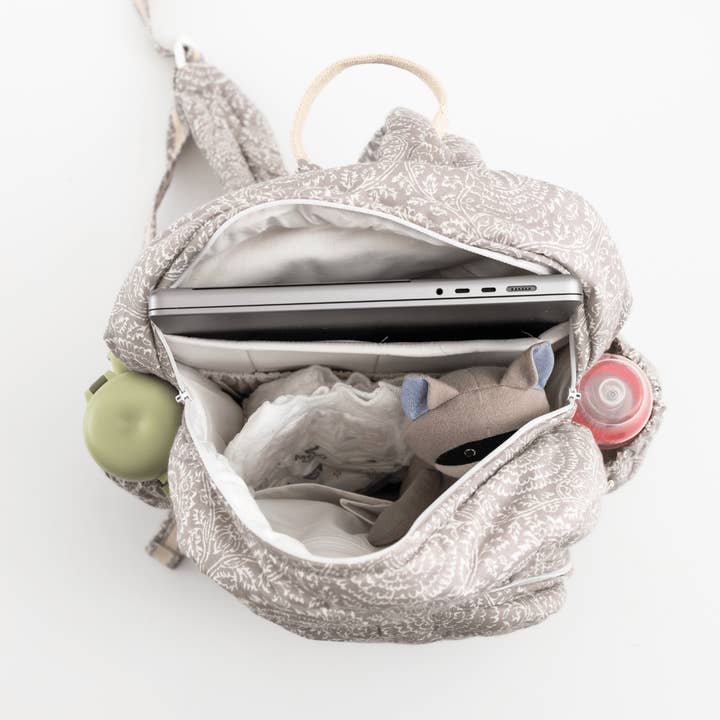 Zoey Inc. - Wholesale Diaper Bag - Baby - NatureNest Quilted Cotton Backpack (Laptop + Diaper Bag)2