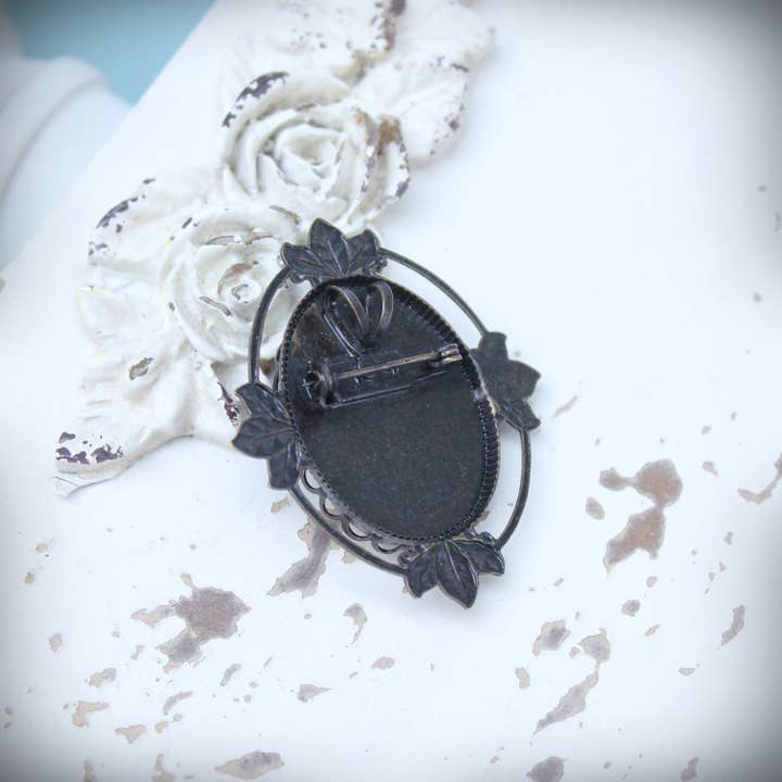 Circa 1890 - Wholesale Brooch - Vintage French Blue Cameo Brooch Pendant5