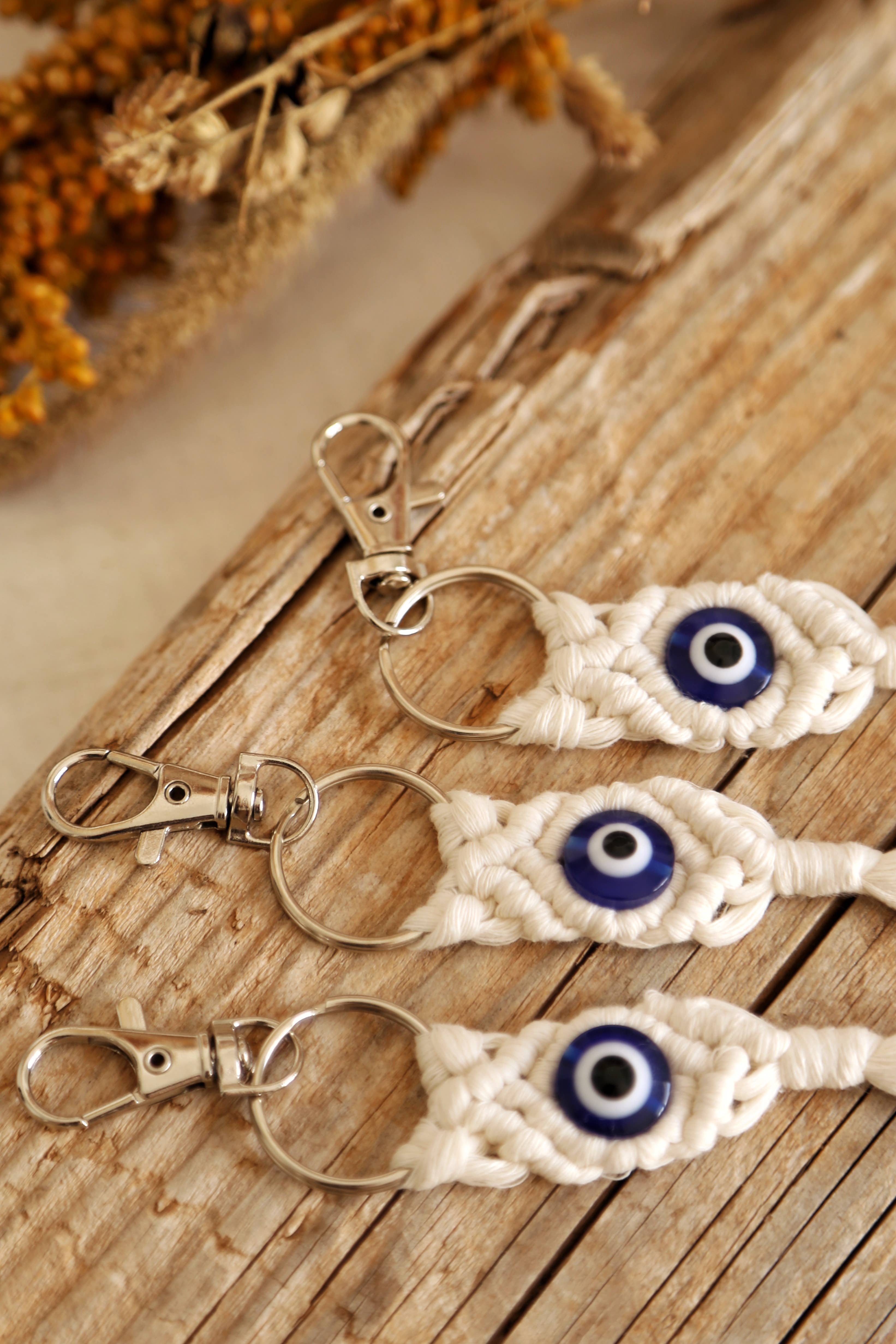 The Frenchie Knot - Wholesale Keychain - Women's - Macrame keychain evil eye2