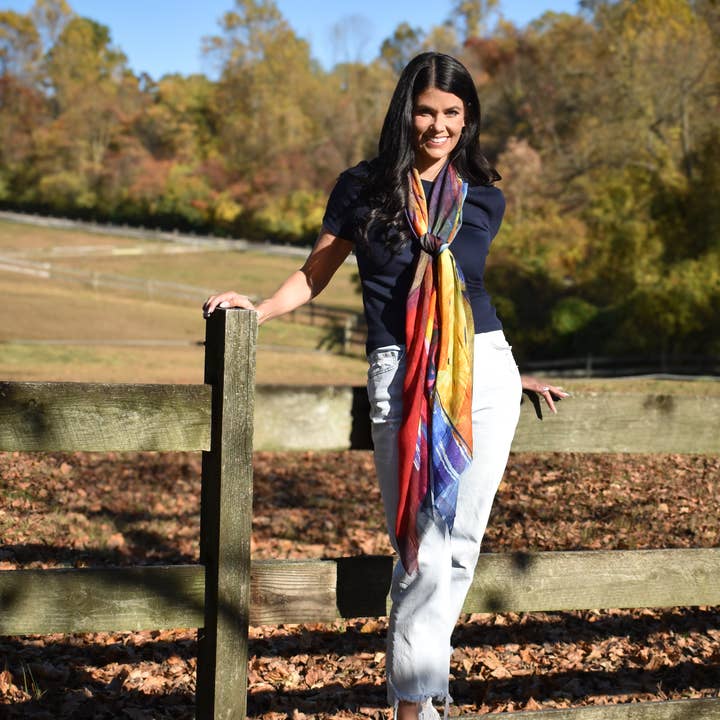 Dupatta Designs - Wholesale Scarf - Women's - Button Artistic Butterfly Scarf1