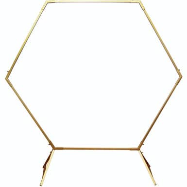 Anel hexagonal de ferro dourado em um suporte (97 “Hx96" W) por atacado de S.N.K. Home Decor