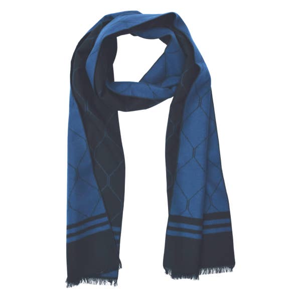 Seabright Seidenflanell Schal Blau Dunkelblau Diamant pour la vente par Seabright
