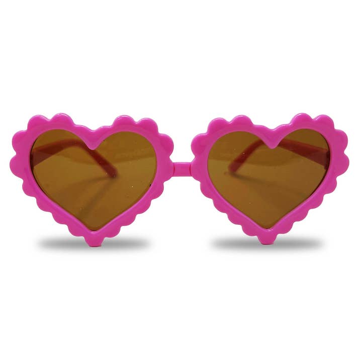 Funky Junque - Wholesale Sunglasses - Kids - Kids Sunglasses - Hot Pink (Scallop Heart)
