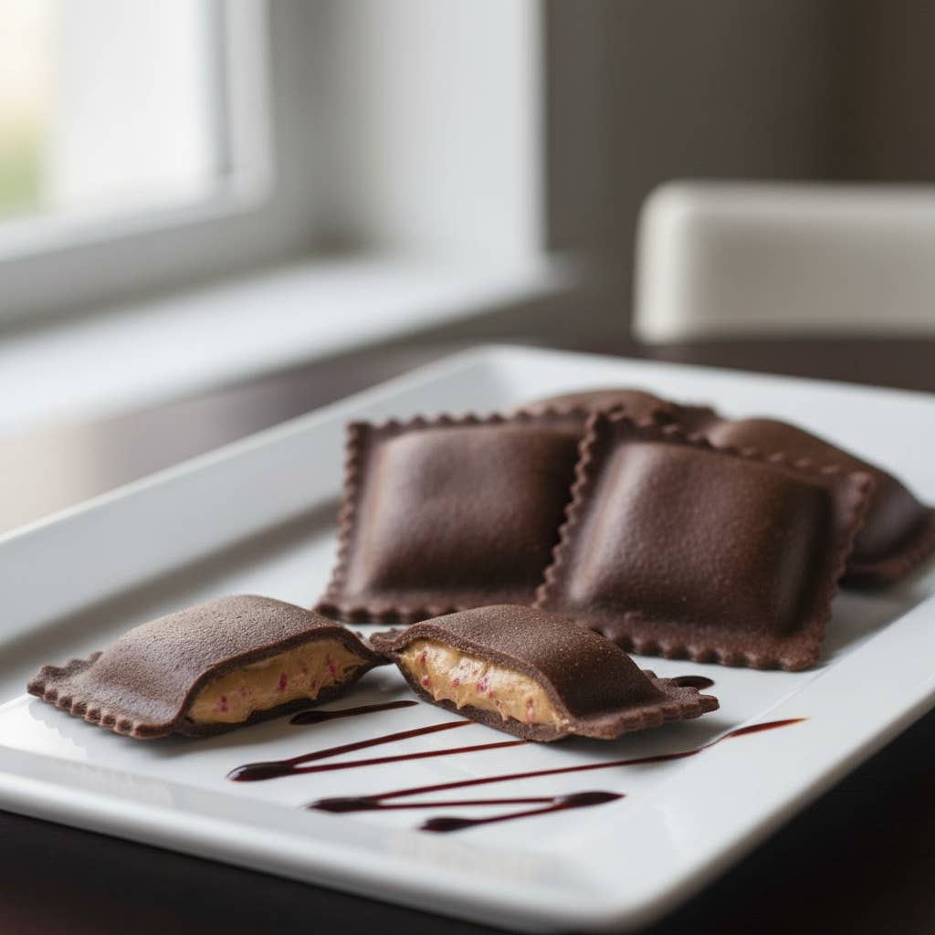 Pastazerts - Wholesale Pasta - Chocolate Peanut Butter & Jelly Ravioli (10 lb Food Service)1