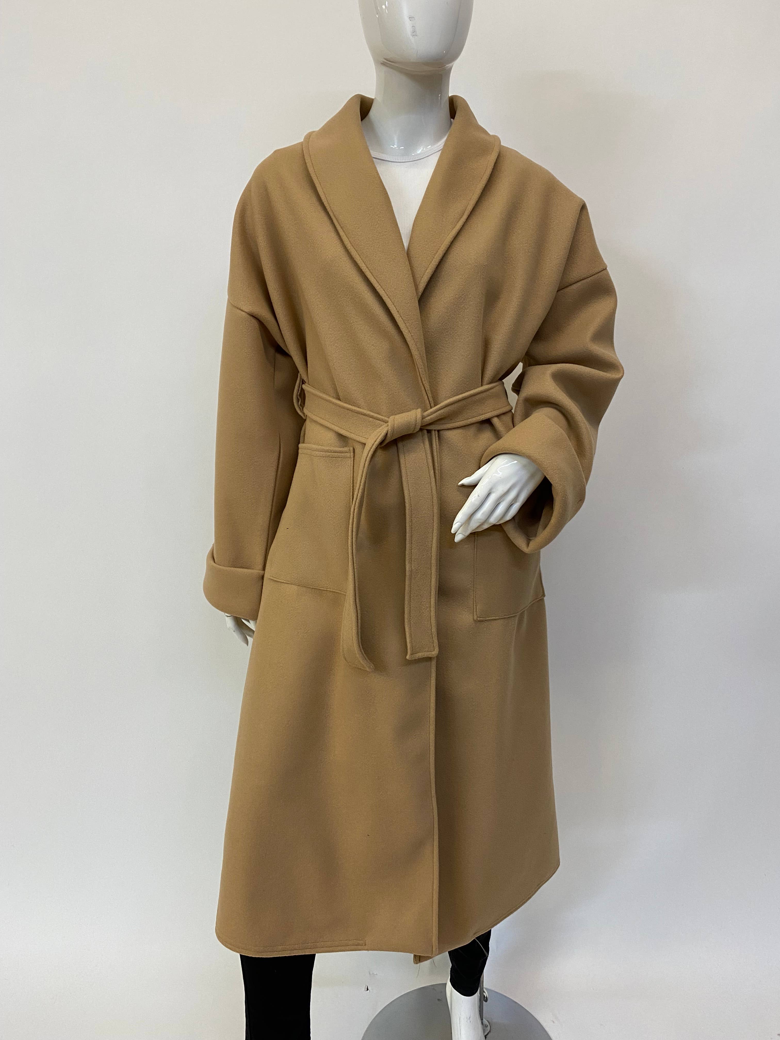 ORNELLA PARIS - Vendita all'ingrosso Cappotto - Donna - Cappotto liscio con cintura MC-M24010

5