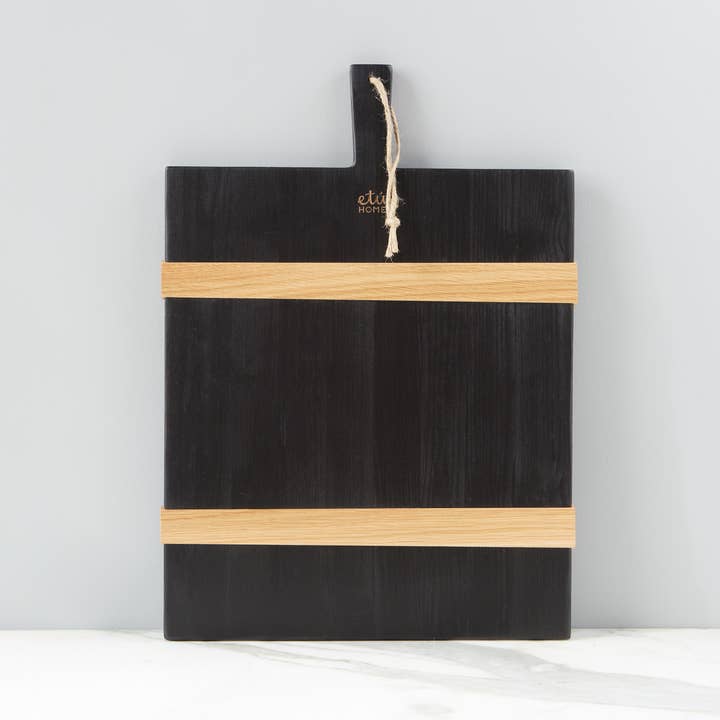 etúHOME - Wholesale Cheese Board - Black Rectangle Pine Wood Charcuterie Cheese Board, Medium