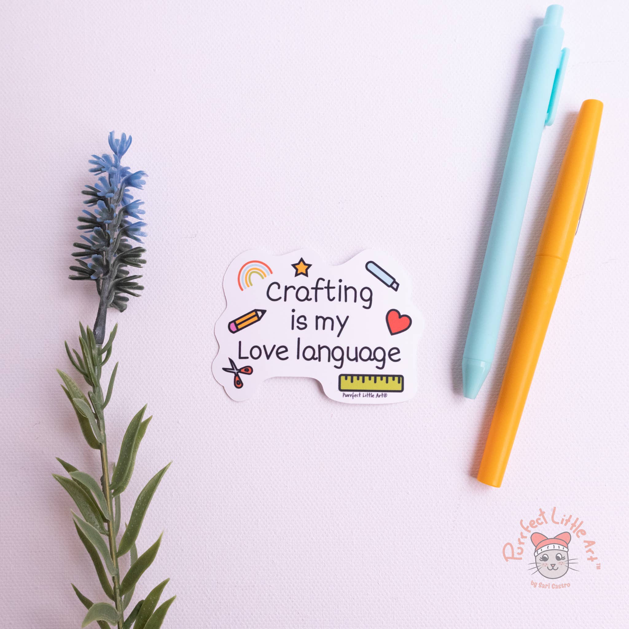 Purrfect Little Art - Wholesale Sticker - Crafting is My Love Language Sticker | Craft Lover2