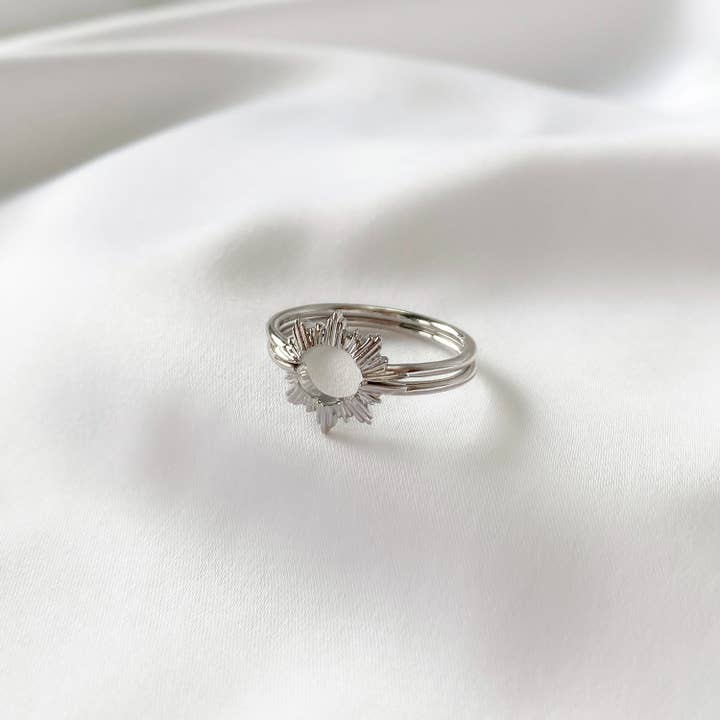 Sunseeker Silver Ring Set for wholesale by Wanderlust + Co