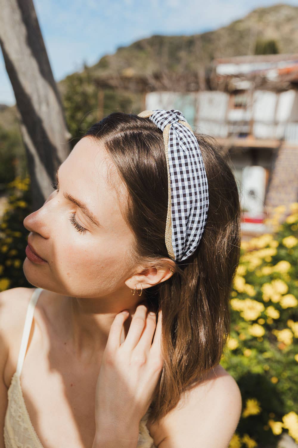 Leto Accessories - Wholesale Fashion Headband - Women's - Gingham Pique Woven Knot Headband 🌼8