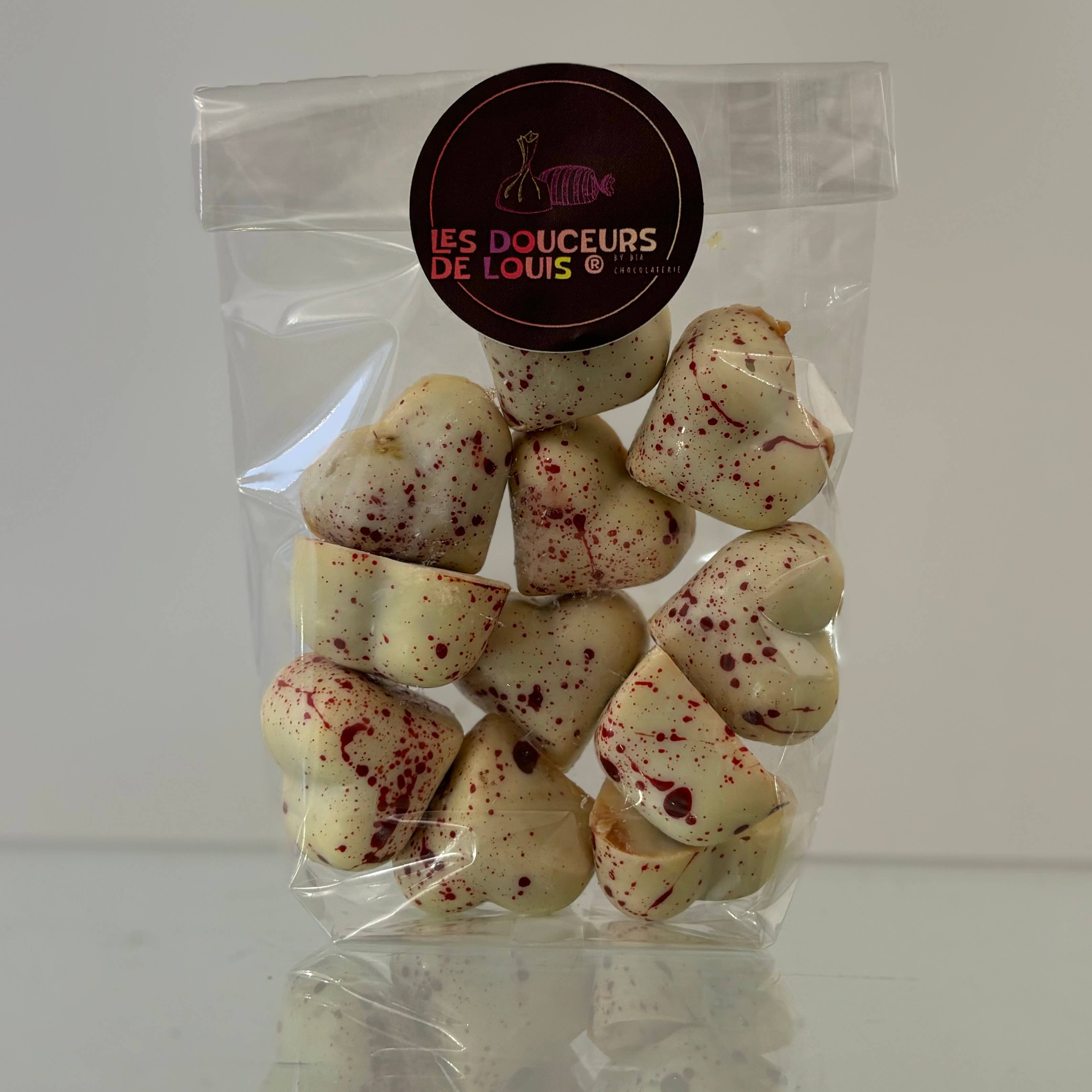 Les Douceurs de Louis - Wholesale Chocolate Box - Bag of Hearts White Chocolate Raspberry
5