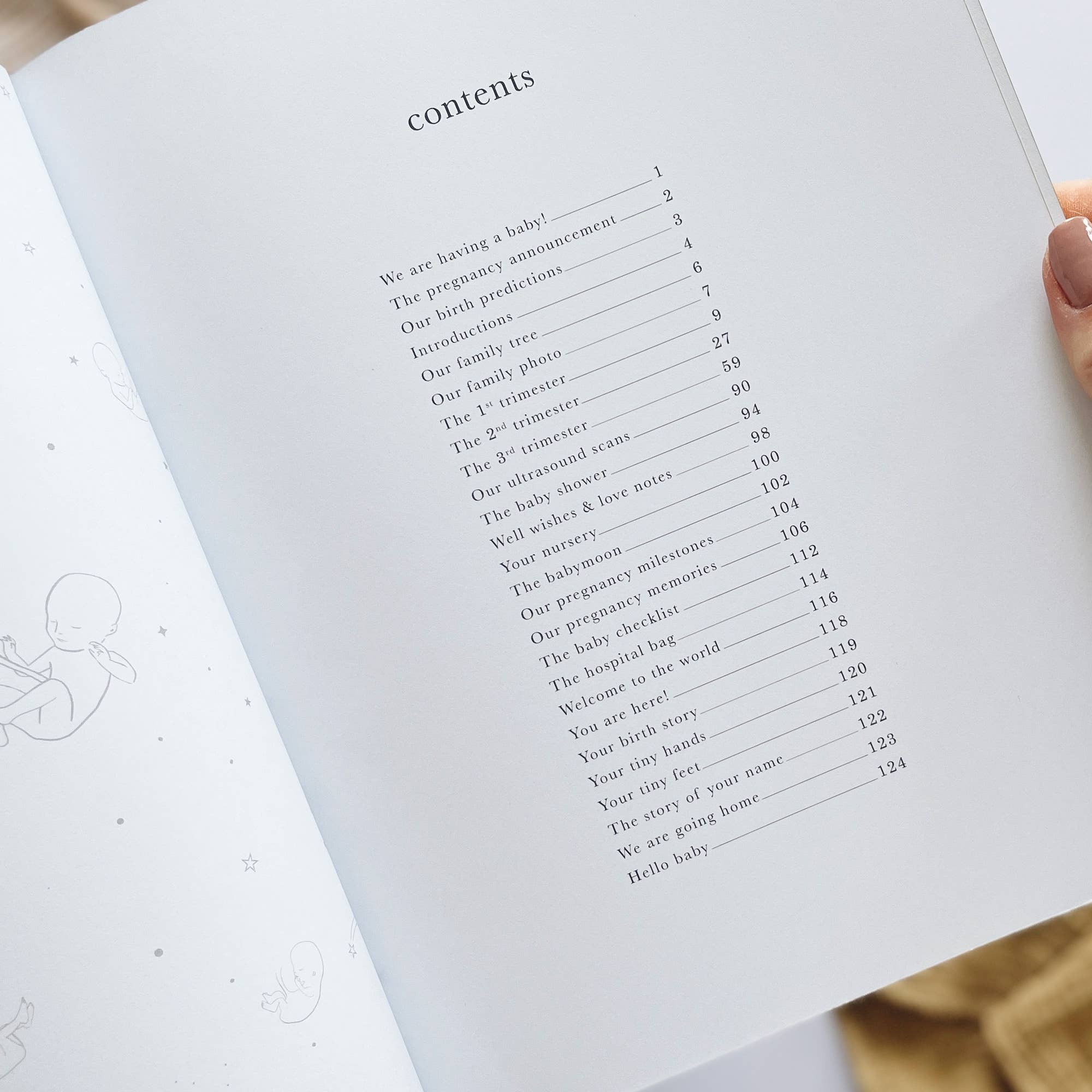 Blush And Gold - Venta al por mayor Diario - Premamá - Diario de embarazo (Perla) - recuerdo para futuros padres7