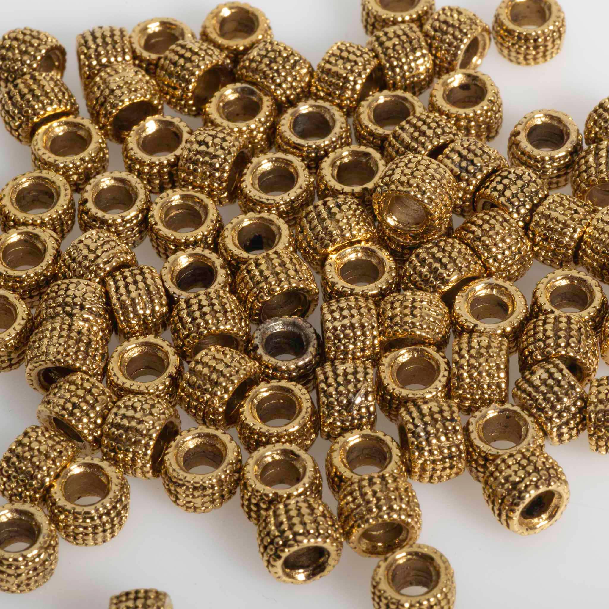 Continental Beads - Wholesale Beads - 4mm Bubble Wrap Tube Bead - Made of Pewter - Sold Individually - CBS99993