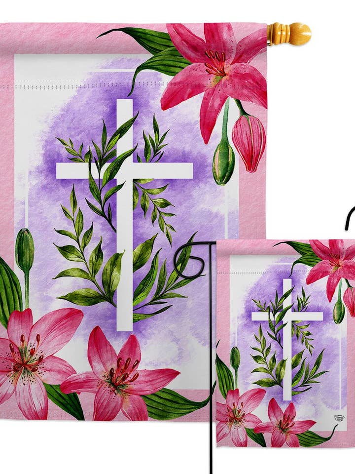 Liljor Korsa Religiös Tro Blommig för wholesale av Two Group Flag Co