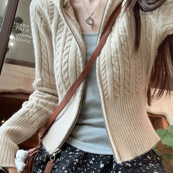 Marayn - Wholesale Cardigan – Women’s - Gentle Chic Knit Hooded Cardigan Spring 2025 Slim Fit8