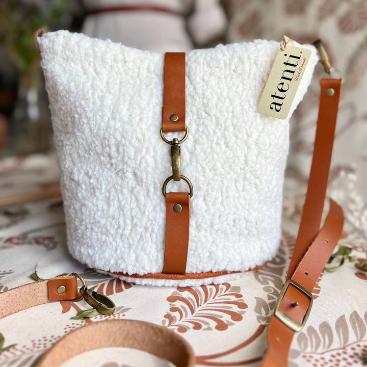 Atenti - Wholesale Crossbody Bag - Women's - Sherpa Halle Bucket Bag
