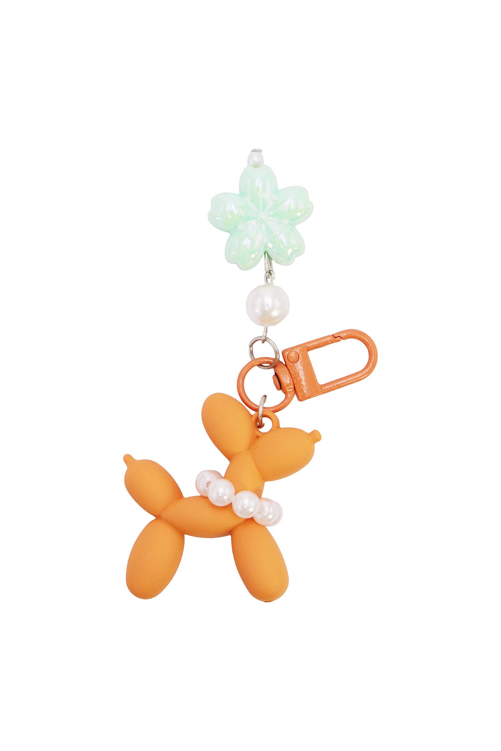 ASSORTED Matte Balloon Dog Pearlescent Resin Key Chain for wholesale on Faire2