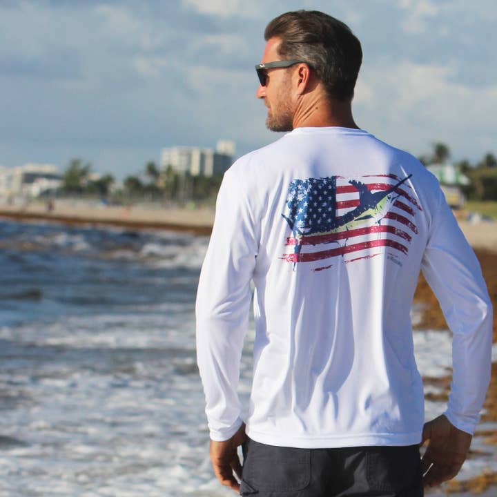"American Marlin" UPF 50 Performance Ultra Comfort Shirt for wholesale by Caloosa WaterWear