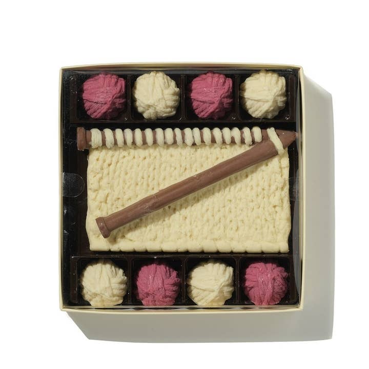Artisan Belgian Chocolate Knitting Gift Set for wholesale by Choc on Choc