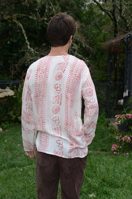 Jayli Clothing - Wholesale Tunic - Women's - Boho Hippie Rayon Prayer Print Long Sleeve Lightweight Shirt2