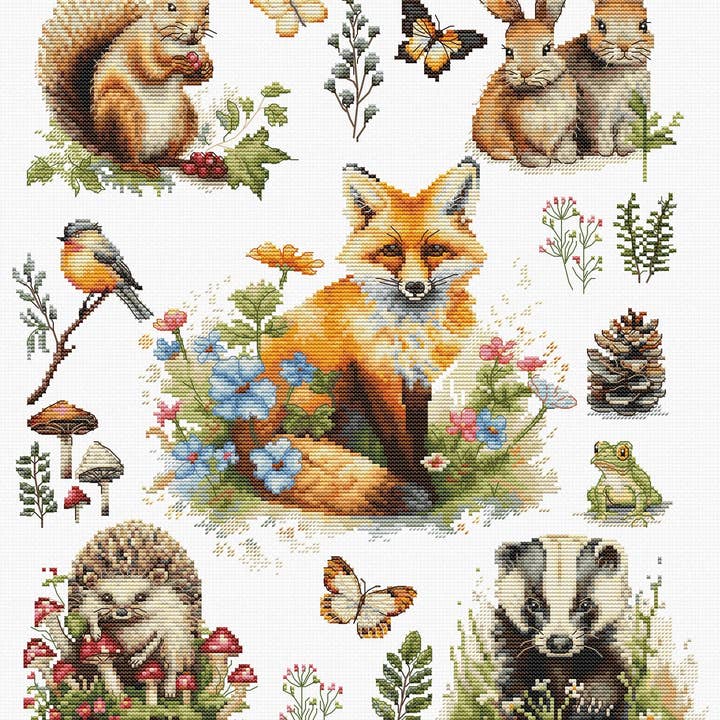 Cross Stitch Kit Luca-S - Forest Animals, BU5057 for wholesale by Luca-S